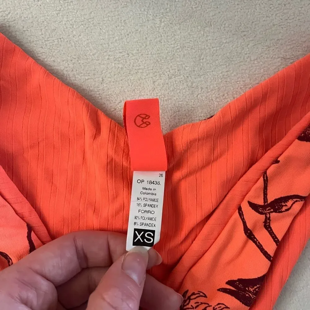 Maaji Swim Orange Reversable Bikini Bottom- xs